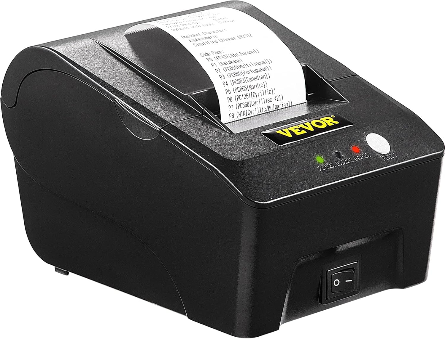 VEVOR Printer Receipt, 58mm Thermal Printer, USB Port Printer, ESC/POS Command Thermal Receipt Printer, Portable for Bank, Supermarket, Office, Restaurant Support Win 2003/XP/7/8/10 & Cashbox Driver