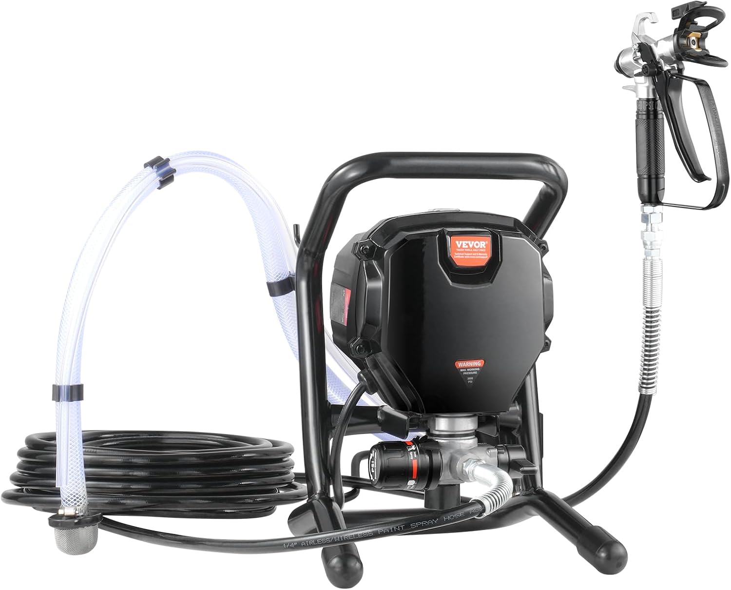 VEVOR Stand Airless Paint Sprayer, 3000PSI 750W Efficient Electric Airless Sprayer,for Home Interior and Exterior Furniture and Fences, Handheld Paint Sprayers, Fine and Even Painting Effect