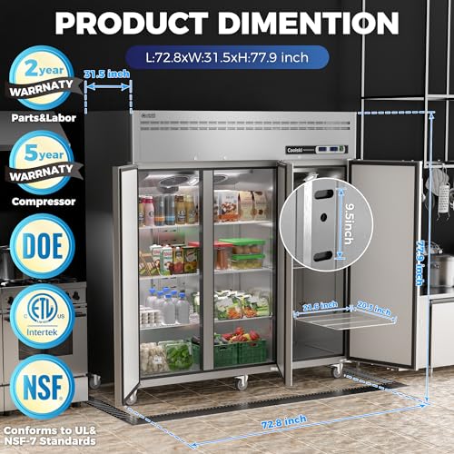 Coolski Commercial Refrigerator and Freezer Combo