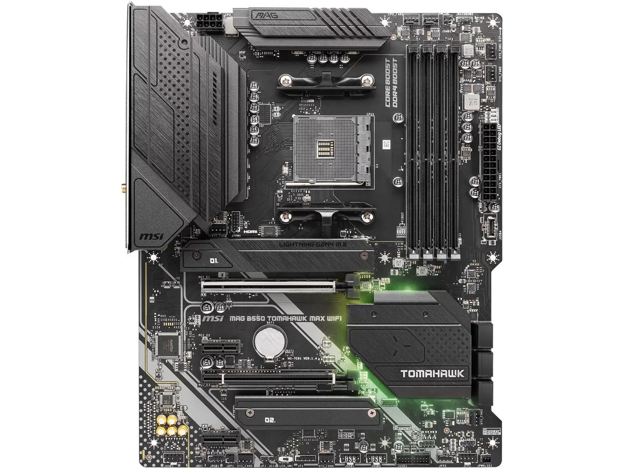 MSI MAG B550 Tomahawk MAX WiFi Gaming Motherboard (AMD AM4, DDR4, PCIe 4.0, SATA 6Gb/s, M.2, USB 3.2 Gen 2, HDMI/DP, ATX, Wi-Fi 6E, AMD Ryzen 5000 Series Processors) (Factory Refurbished)