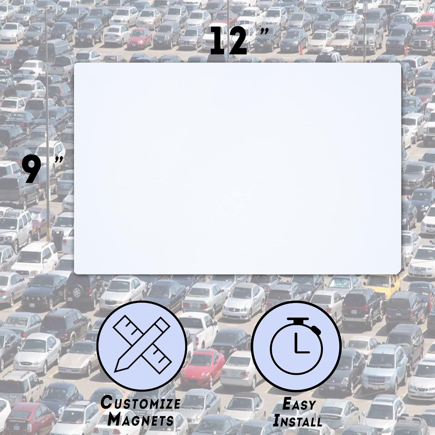 Bulk Blank Car Magnet 12x9 - .30mil Flexible, Printable, White Vinyl Surface - Safe on Vehicles, Cuts Easily with Scissors for DIY Craft Projects Great for Commercial or Marketing Vehicles (10)