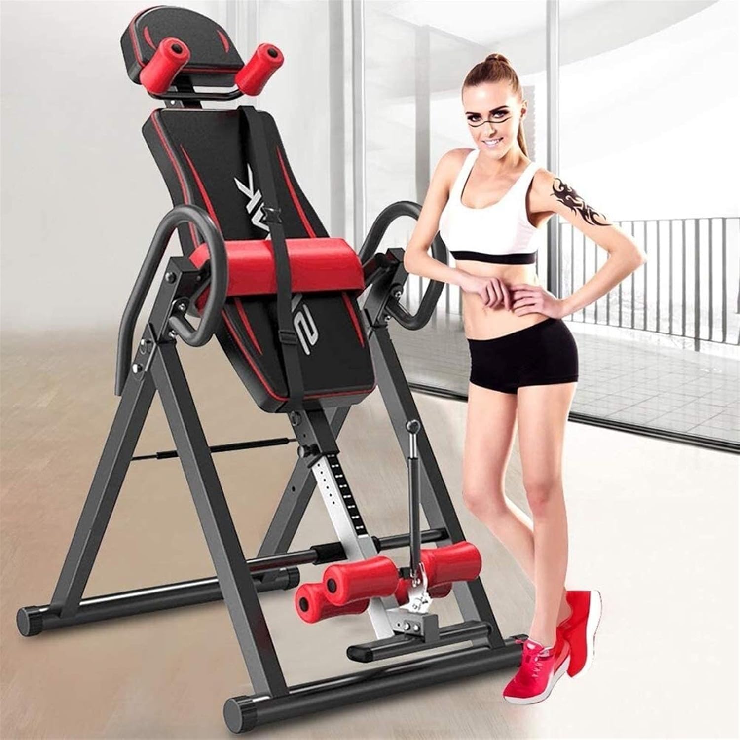 Inversion Table,Bench Press Frame Family,Home Inverted Machine,Fitness Yoga Chair Ideal for Exercise Headrest,Shoulder Back,Inverted Chair