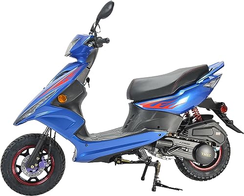 HHH Wave 150cc Scooter Moped Street Gas Moped 150 cc Motorcycle Adult Bike with 10 inches Aluminum Wheels (Black Color)