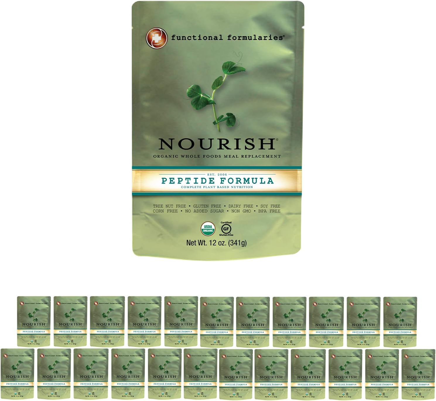 Functional Formularies Nourish Organic Tube Feeding Formula and Nutritional Meal Replacement Supplement, 12 Pack