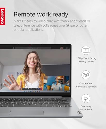 Lenovo IdeaPad 1 Business Laptop - 14" HD Display, Intel Celeron N4020, 4GB RAM, 192GB Storage(128GB eMMC + 64GB SD Card), ‎Intel UHD Graphics, Wi-Fi 6, Windows 11 Pro, with Laptop Stand