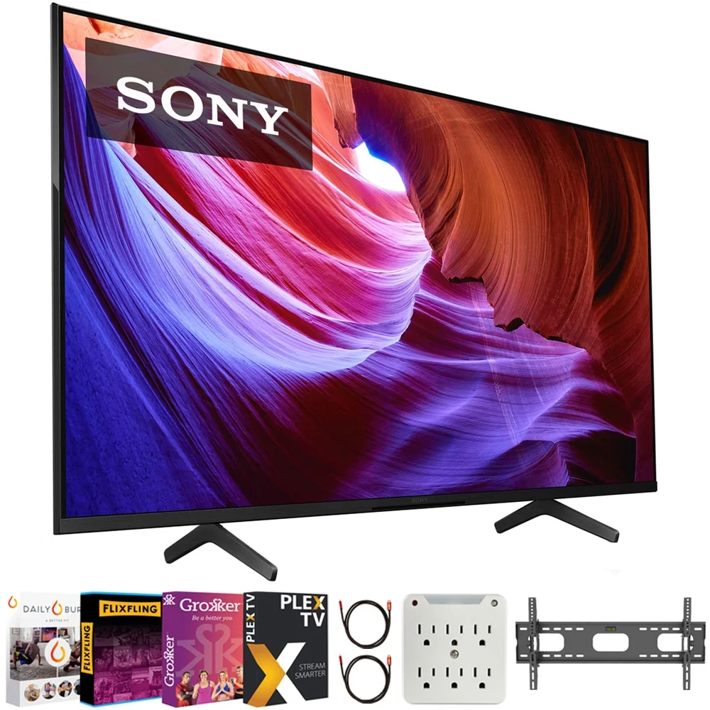 Sony KD65X85K 65 inch X85K 4K HDR LED TV with smart Google TV 2022 Model Bundle with Premiere Movies Streaming + 37-100 Inch TV Wall Mount + 6-Outlet Surge Adapter + 2x 6FT 4K HDMI 2.0 Cable
