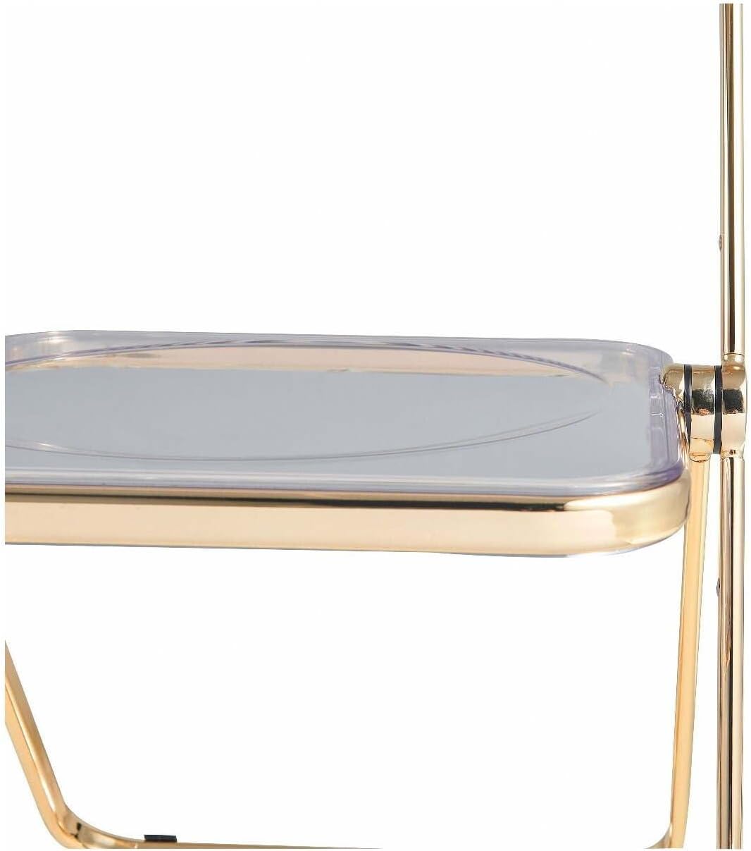Timeless Trends, Folding Chair with Gold Metal Frame, Foldable for Convenient Storage., Space-Saving, Set of 4