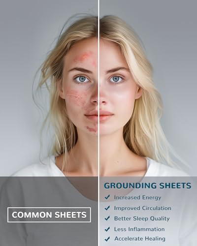 Grounding Fitted Sheets King Size, Grounding Sheet Earth Connected Bedding,10% Pure Silver Fiber and 90% Ultra Soft Cotton, Grounding Cord Included Grounding Mat for Bed(White,78"x80"x18")