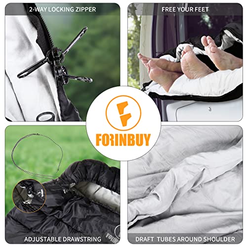 Double Sleeping Bag for Adults,15 Degree and 0 Degree 2 Person Sleeping Bag Cold Weather Queen Size Sleeping Bag for Couples or Family Outoor Camping, RV Traveling