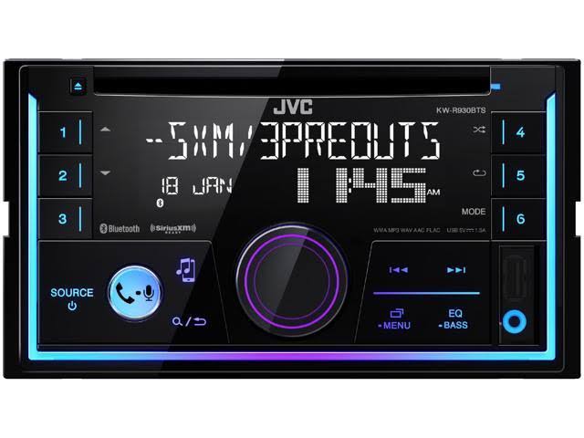 JVC Kw-r930bts Double DIN Bluetooth In-Dash Car Stereo, SiriusXM Tuner Included