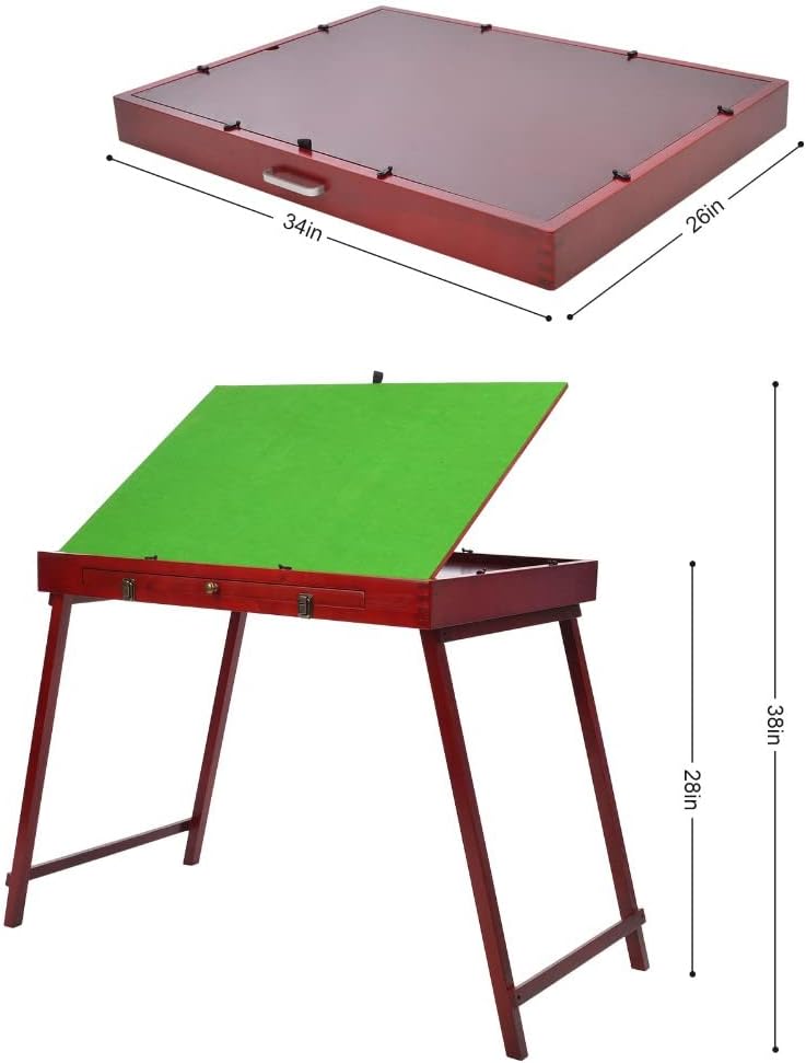 DAPU Wooden Jigsaw Puzzle Board for Adults & Kids,Portable Folding Table for Puzzle Games with Storage Drawers & Mat,Home Furniture - Puzzle Accessories