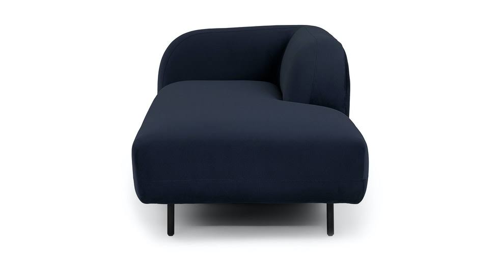 Blue Velvet Daybed, Black Metal Legs | Article Lupra Modern Furniture