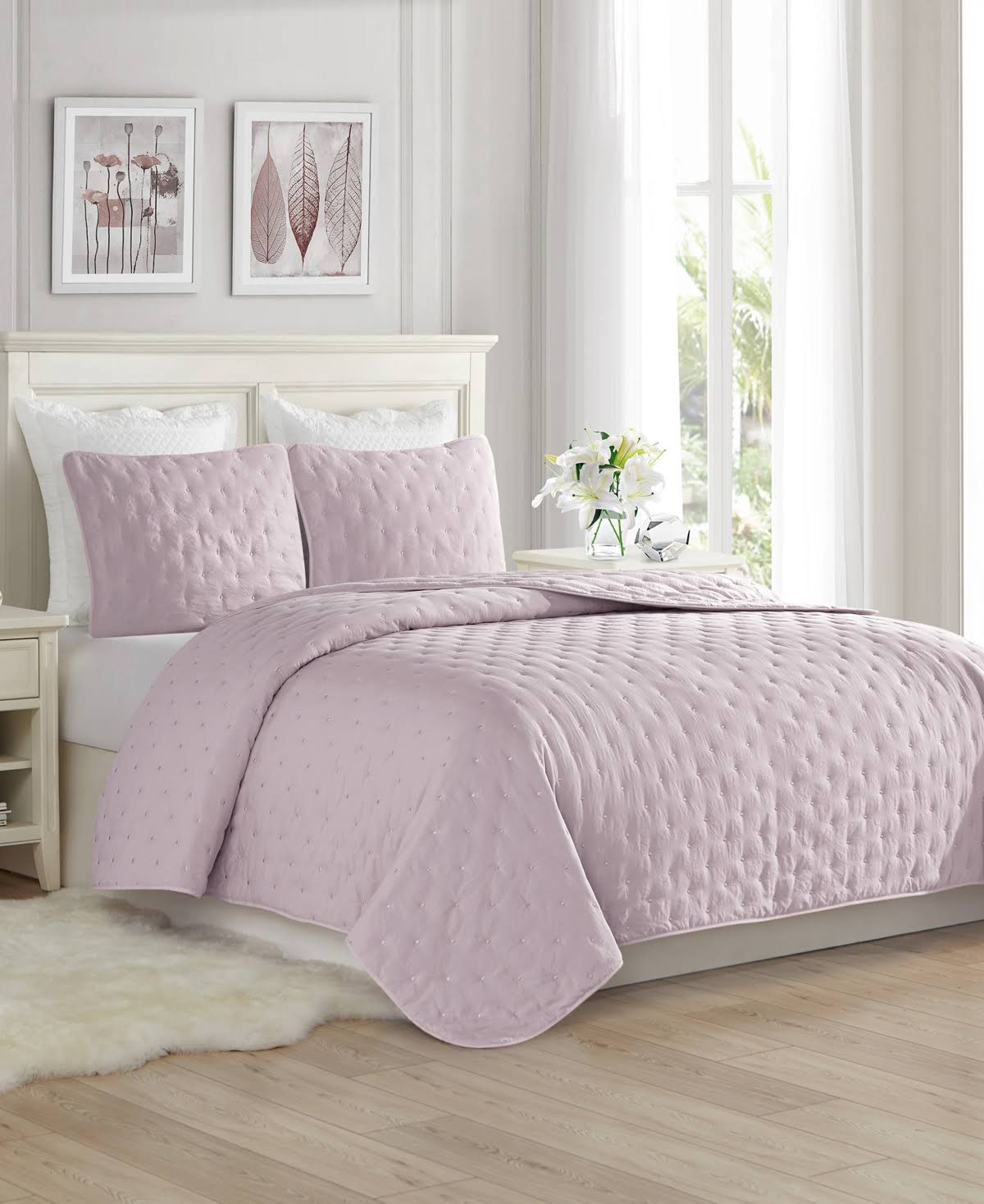 Swift Home 3PC Lightweight Quilt Bed Set - Mint - Size: Full/Queen
