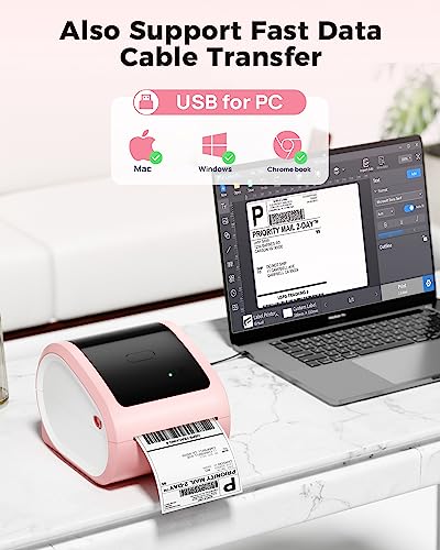 COLORWING Thermal Shipping Label Printer,D520 Bluetooth Thermal Label Printer for Small Business 4x6, Wireless Label Printer with A Label Bin Compatible with USPS,Amazon,Ebay,Etsy,Etc