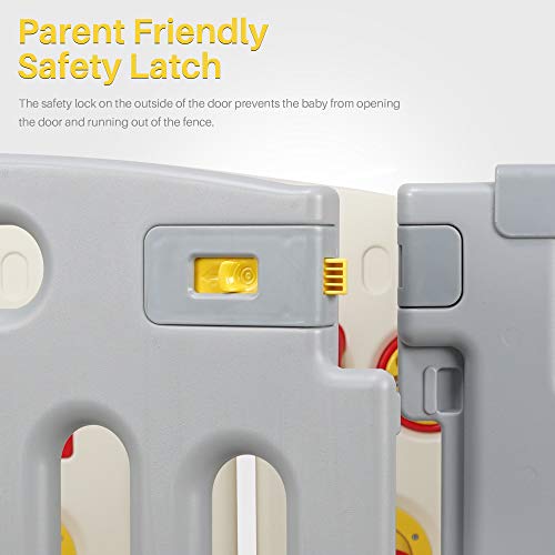 Kidzone Baby Playpen Kids 8 Panel Safety Play Center Yard Home Indoor Outdoor Pen Play Pen Children Activity (Blue)
