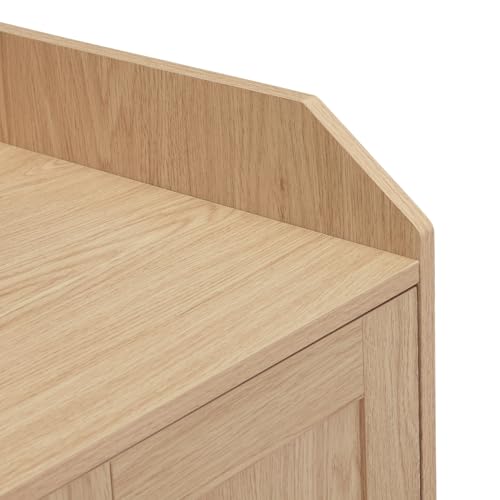 CENSI Sideboard Buffet Credenza Storage Cabinet, 3 Drawers and 3 Open sehlf, Kitchen Coffee Bar Pantry Cabinet, Modern Boho Entryway Hallway, Dinning Room, Living Room and Bedroom, Natural Oak