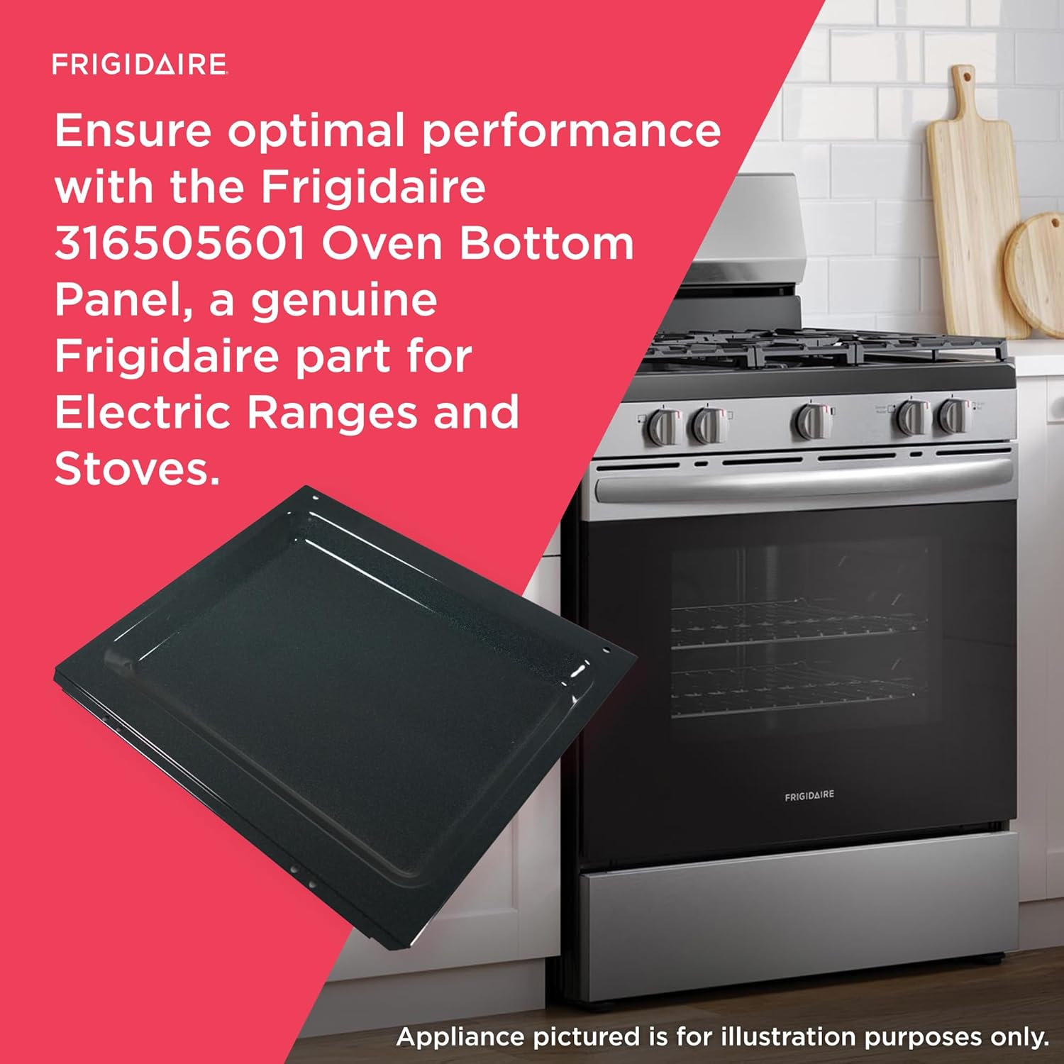Frigidaire 316505601 Bottom Panel Range/Stove/Oven, Black
