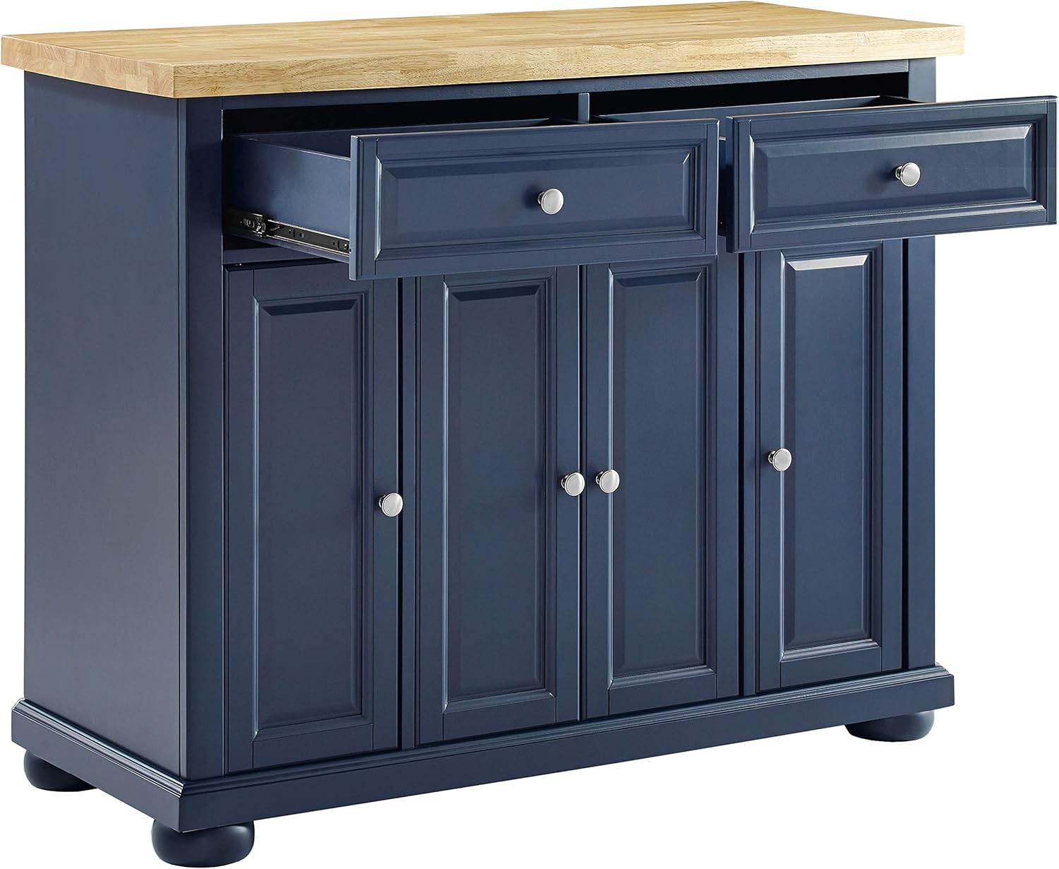 Crosley Furniture Madison Kitchen Island with Butcher Block Top, Navy