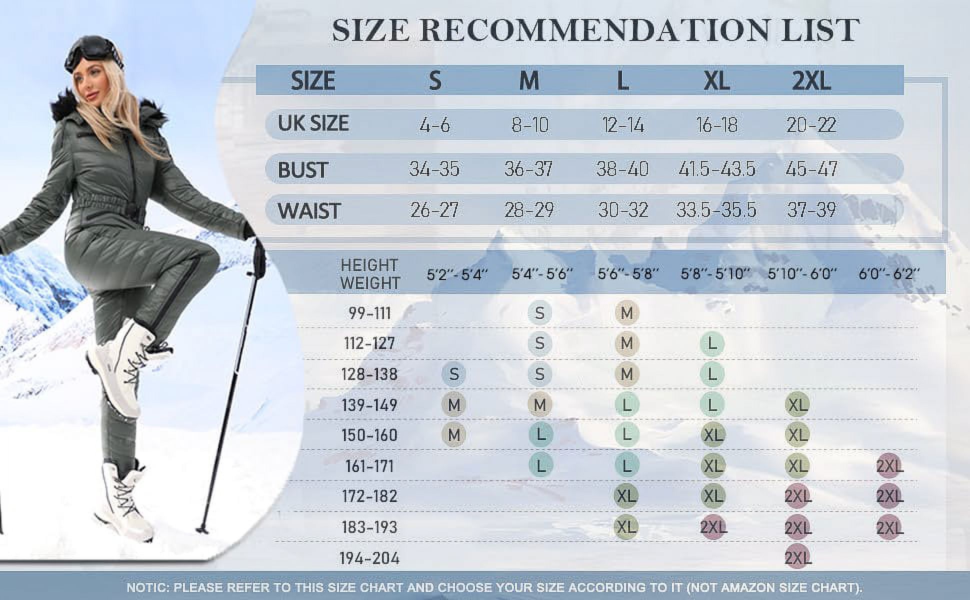 Women's Outdoor Sports Waterproof Snowsuit Jumpsuits Onesies Ski Suit Winter Jacket