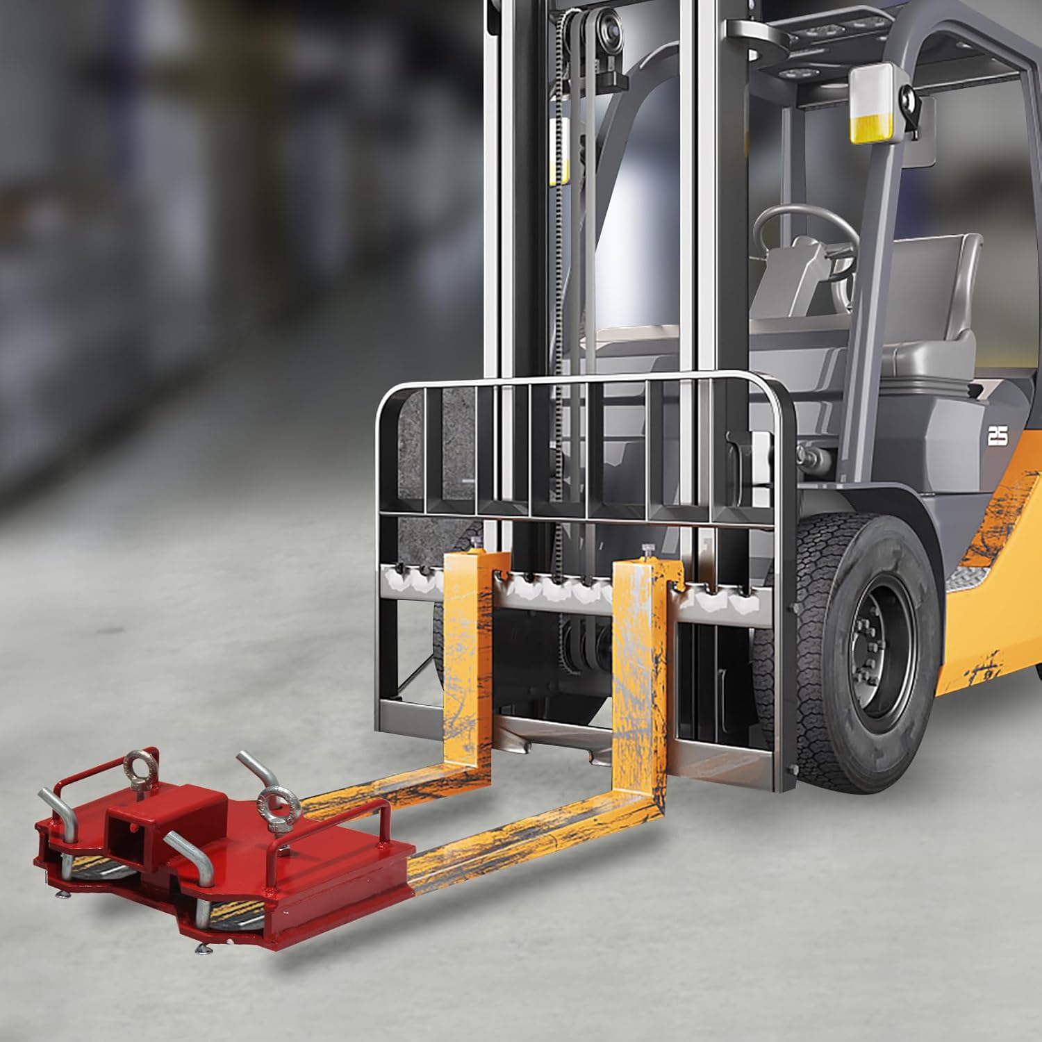 2" Trailer Hitch Receiver for Dual Pallet Forks, Forklift 2" Insert Towing Adapter Attachment