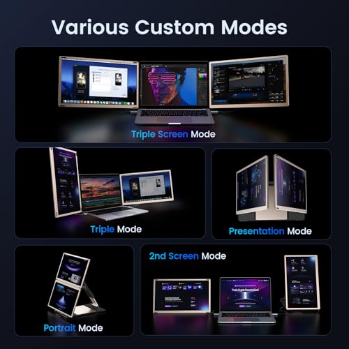 15.6" Portable Laptop Screen Extender - 1080P FHD Portable Monitor Fit for 13''-17.3'' Laptop, Built-in Dual Speakers & Adjustable Stand, Plug and Play, Compatible with Wins/MacOS/Chrome/Android