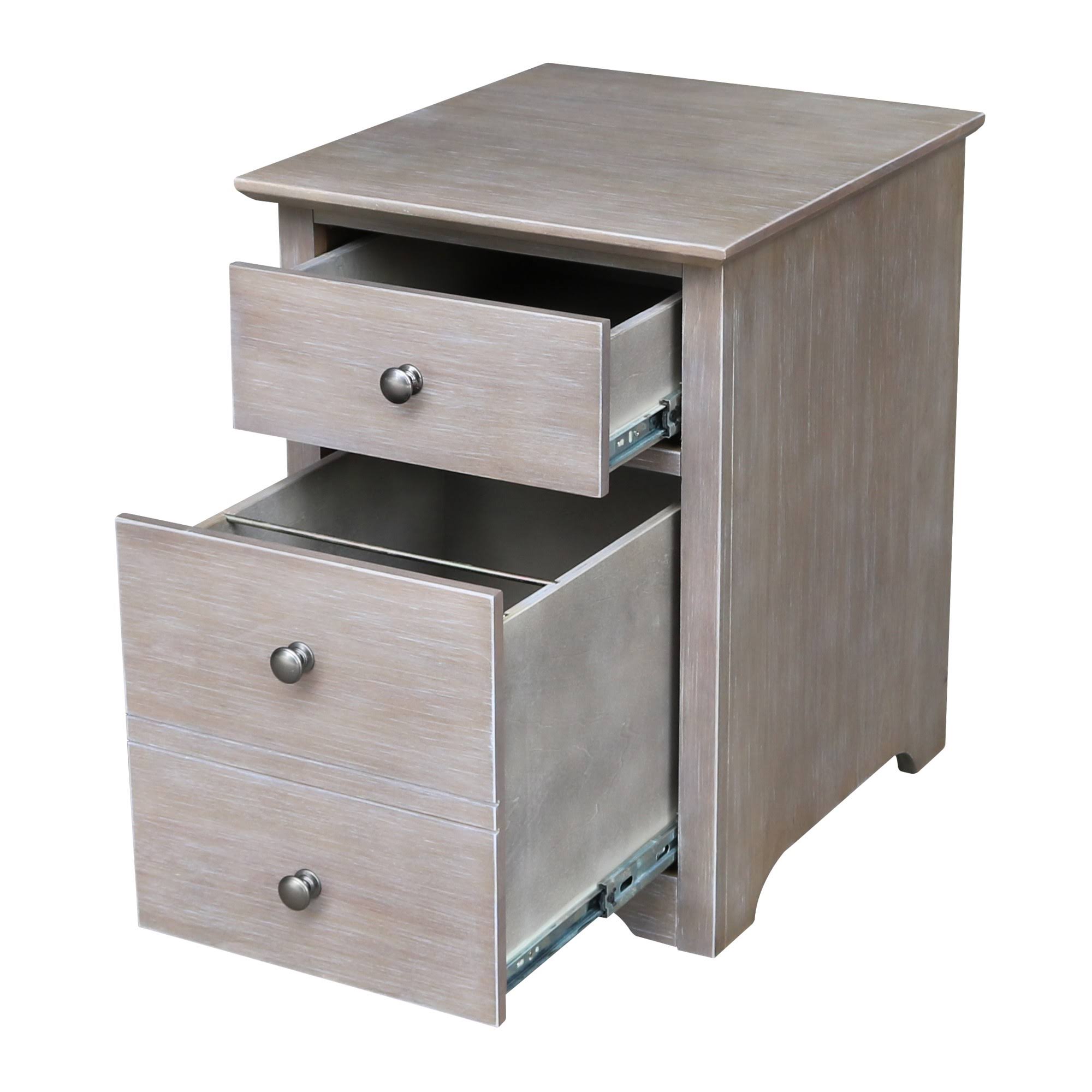 International Concepts Two Drawer File Cabinet, Washed Gray Taupe