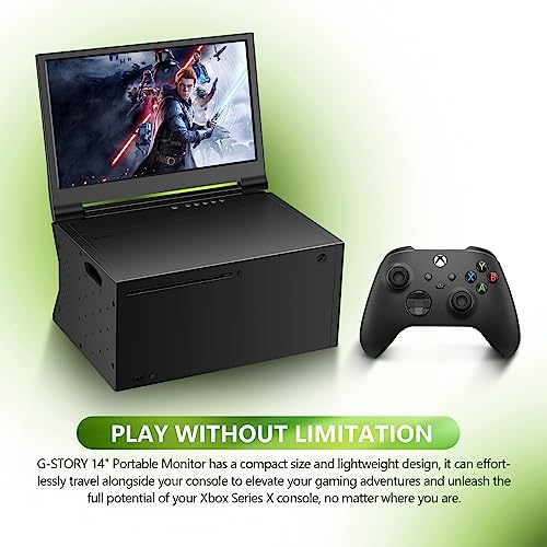 G-STORY 12.5‘’ Portable Monitor for Xbox Series X 4K Portable Gaming Monitor IPS Screen for Xbox Series S（not Included） with Two HDMI, HDR, Freesync Game Mode Travel