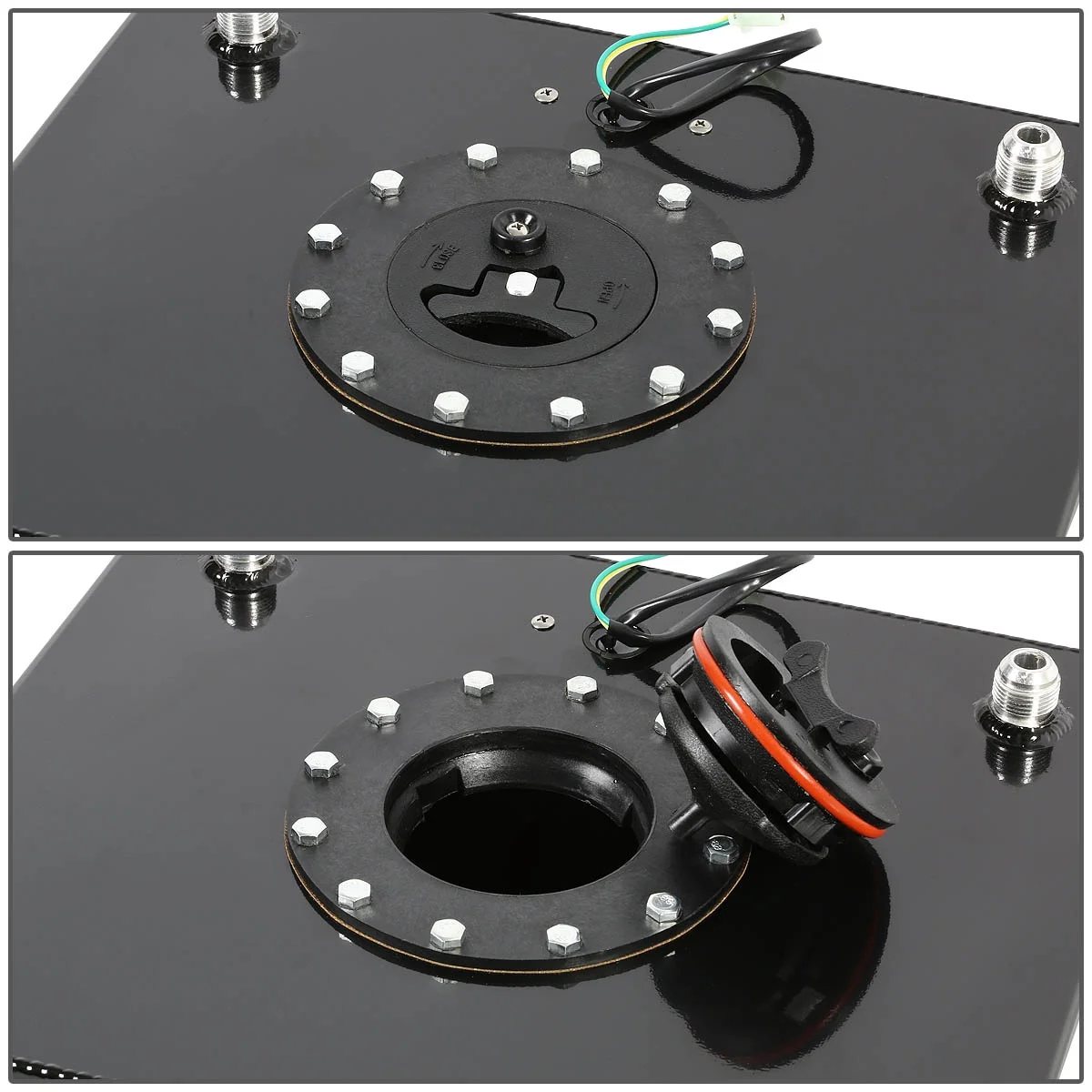 For 5-Gallon Aluminum Street/Drift/Strip/Racing Fuel Cell Black Gas Tank with Level Sender and Cap