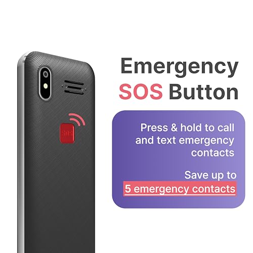Jethro SC490 4G Unlocked Large Button Cell Phone for Seniors + Unlimited Talk & Text, 4GB of High-Speed Data | 6-Month Plan