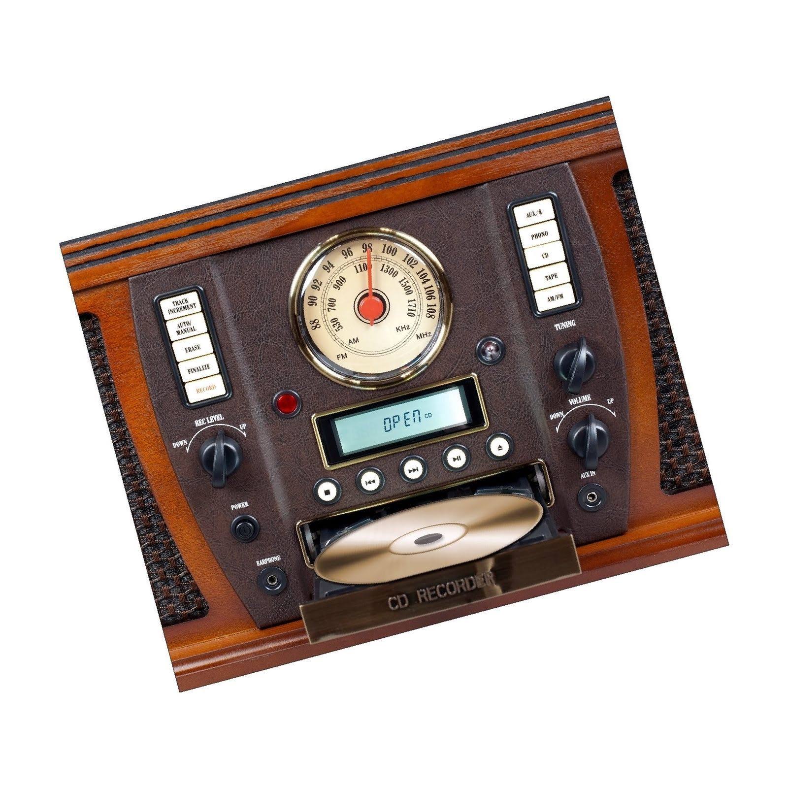 Victrola Aviator 7-in-1 Wooden Turntable with Bluetooth
