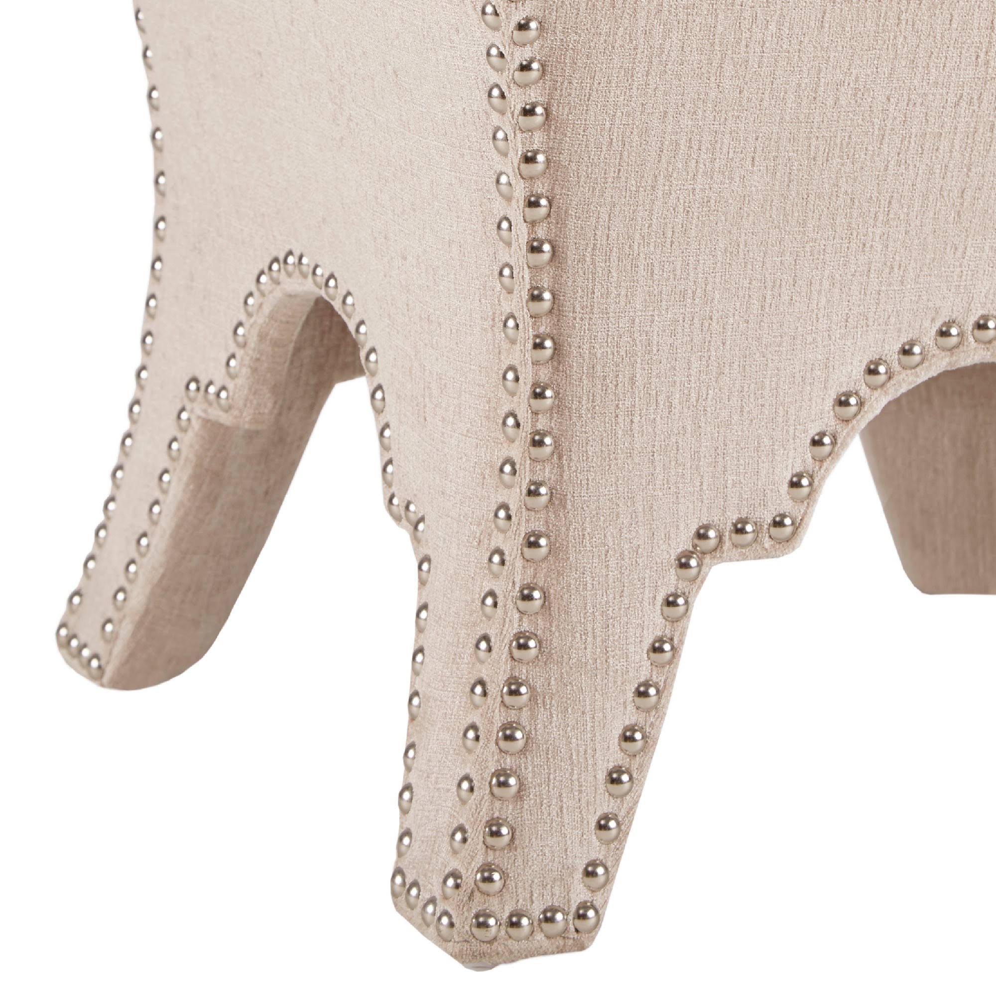 Madison Park Cream Eliza Ottoman