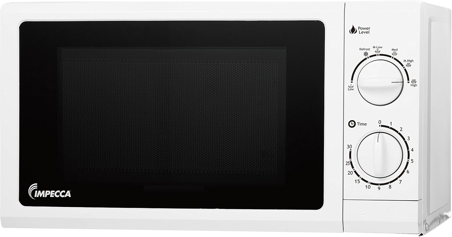 Impecca CM0674 700-Watts Countertop Microwave Oven, 120V 0.6 Cubic Feet, White
