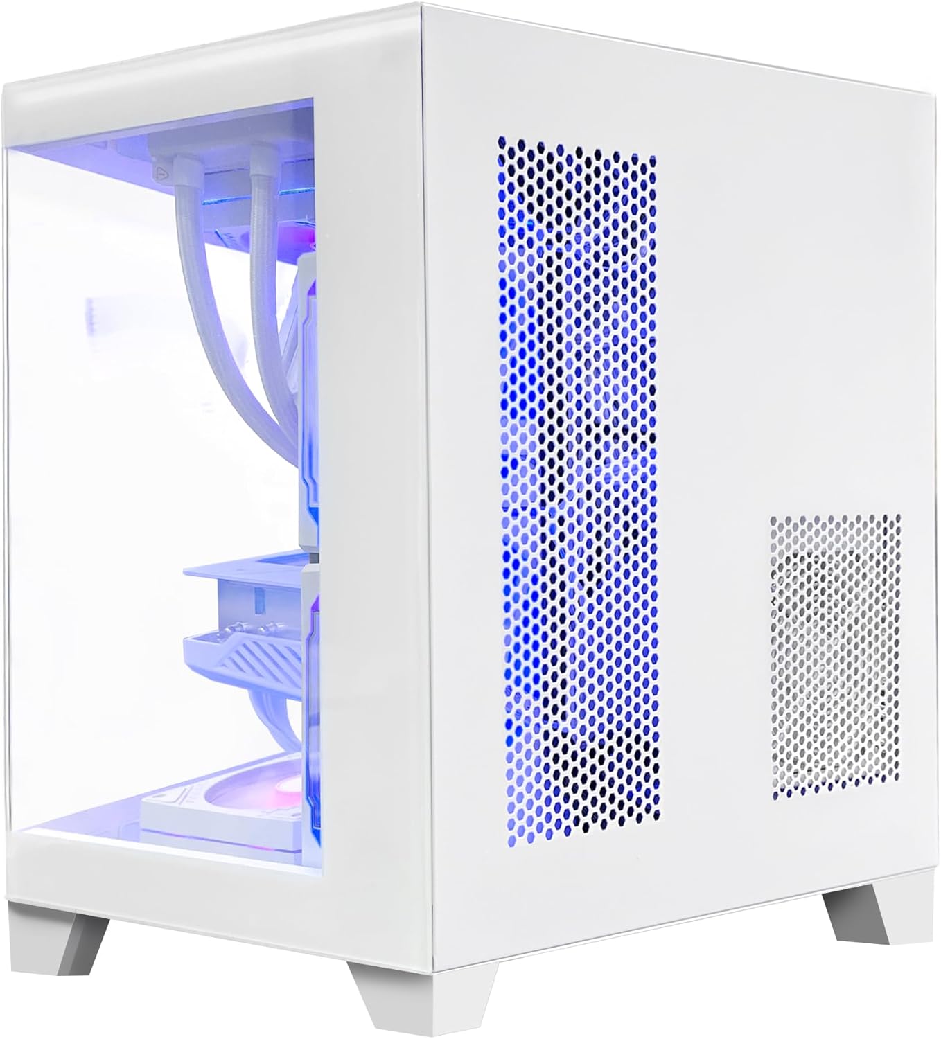 Gaming PC -AMD Ryzen 5 5600X 3.7 GHz-RTX 4060 8GB-16GB DDR4 RAM-1TB M.2 SSD-240 Liquid Cooler -WiFi &Bluetooth -RGB Fans-Windows 11 Pro Desktop Computer-White