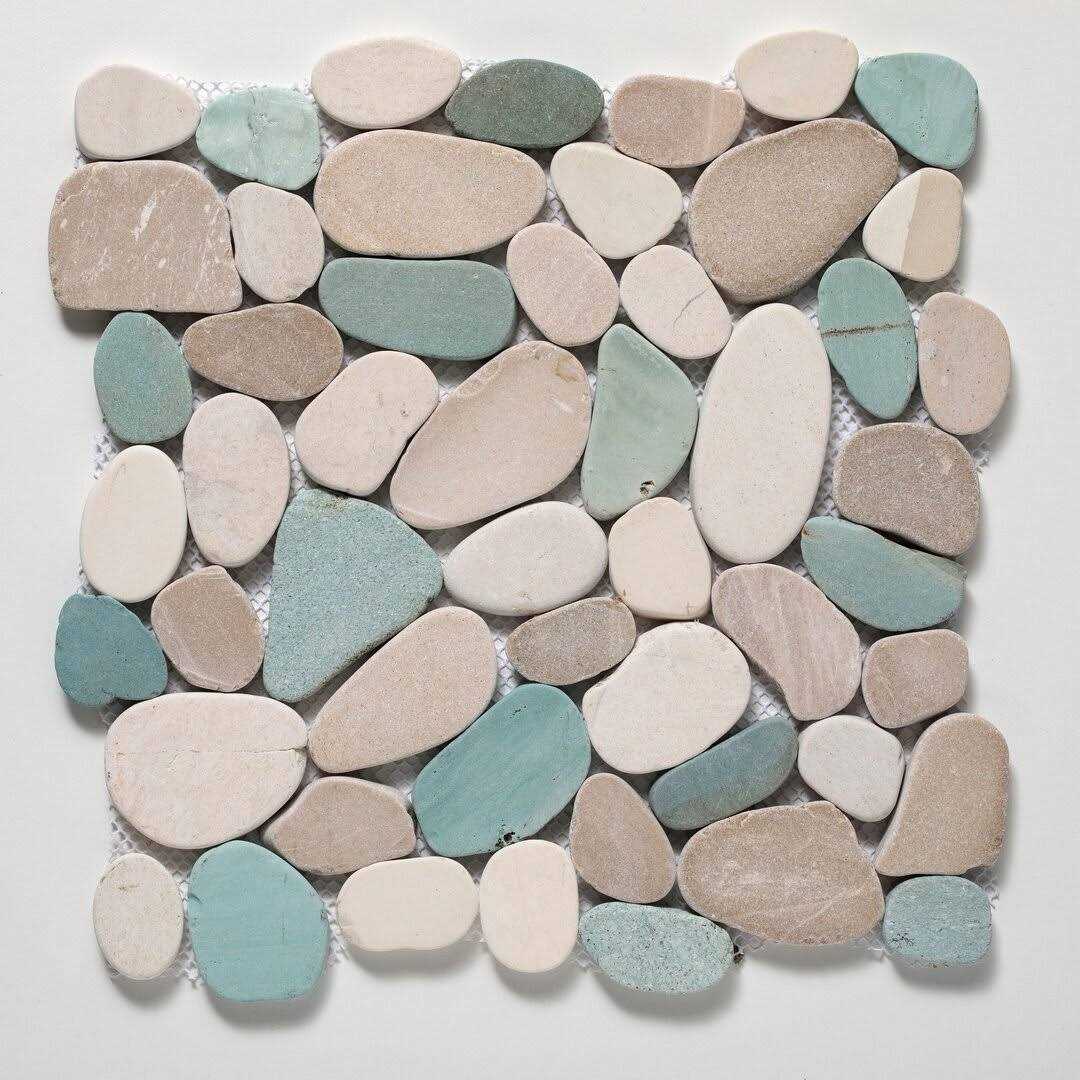 Tile Connection Sliced Pebble Tile 11-1/4 in. x 11-1/4 in. x 9.5mm Honed Pebble Mosaic Tile - Shop Hardware Tools Online Store