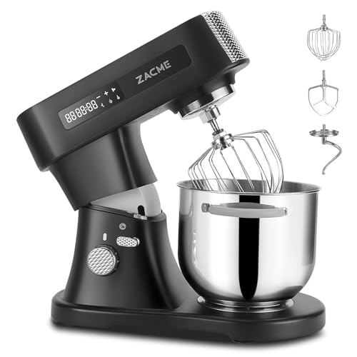 ZACME Stand Mixer Kitchen Standing Mixer with Stainless Steel Bowl,Tilt-Head Kitchen Food Mixers with Dough Hook, Mixing Beater, Whisk, Splash Guard
