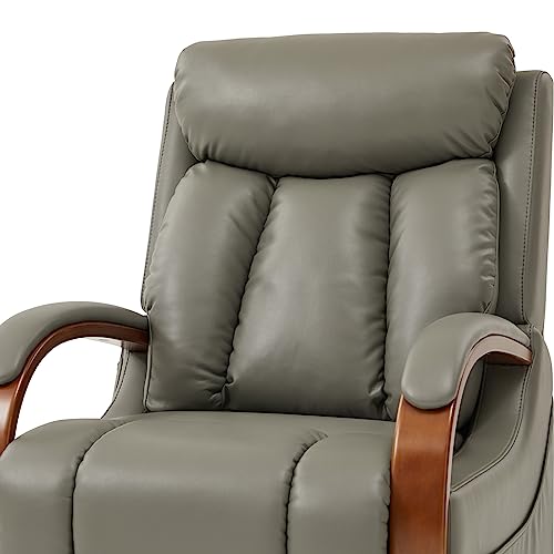 Irene House 9185 Petite Lift Chair Recliner for Elderly with Heat and Massage Dual Motor Power Sofa with Wooden Armrests and 2 Side Pockets(Faux Leather Beige)
