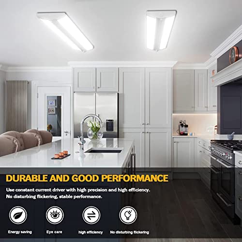 AntLux 110W 8FT LED Shop Lights Ultra Slim LED Wraparound, 12600LM, 5000K, 8 Foot Strip Light, Flush Mount Garage Office Warehouse Ceiling Lighting Fixture, 8 Foot Fluorescent Tube Replacement, 4 Pack