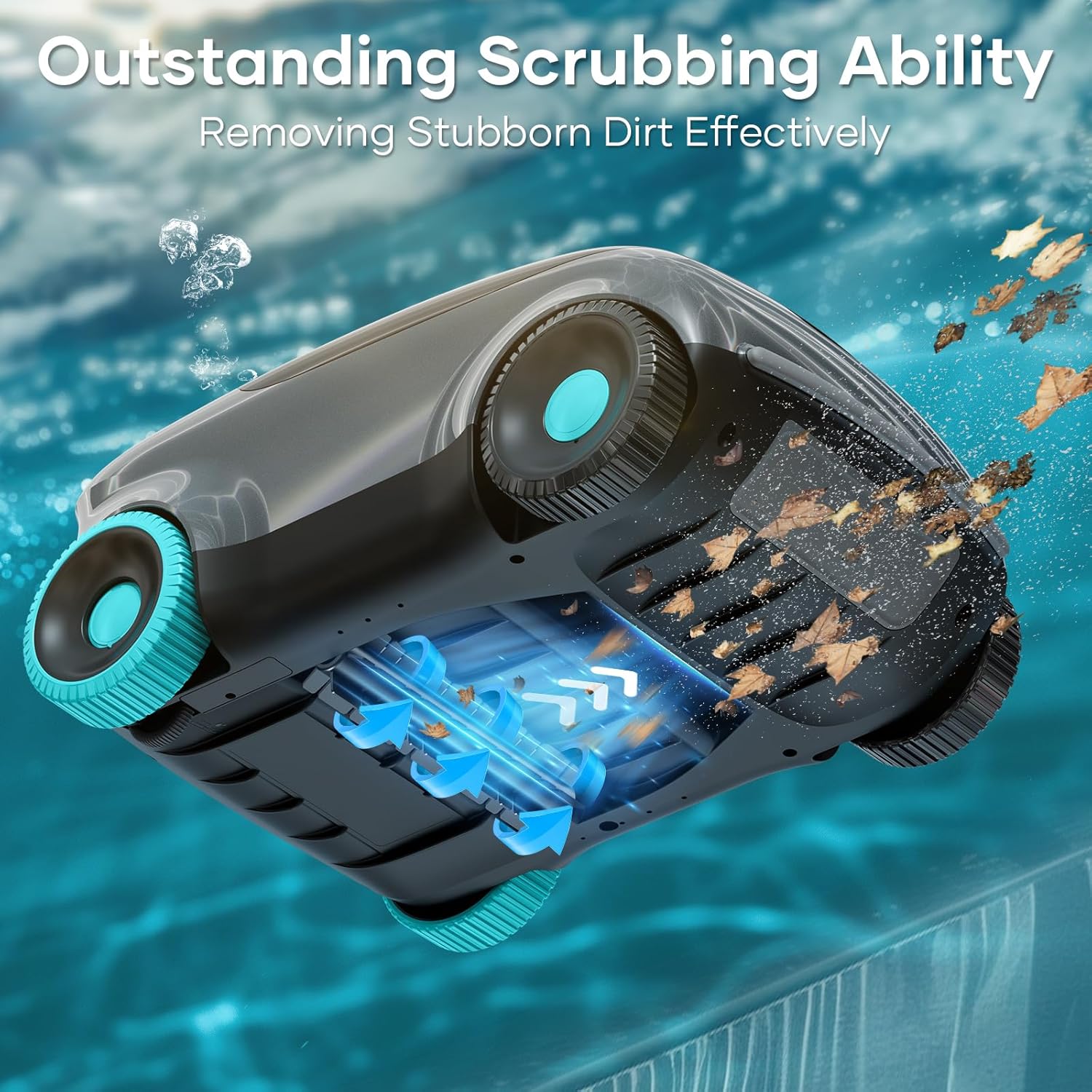 AIPER Scuba E1 Cordless Robotic Pool Cleaner with Dual-Filtration, Lasts up to 100-130 Mins, Self-Parking Technology, Pilot H2 Handheld Pool Vacuum Cleaner for In-ground and Stubborn Corners