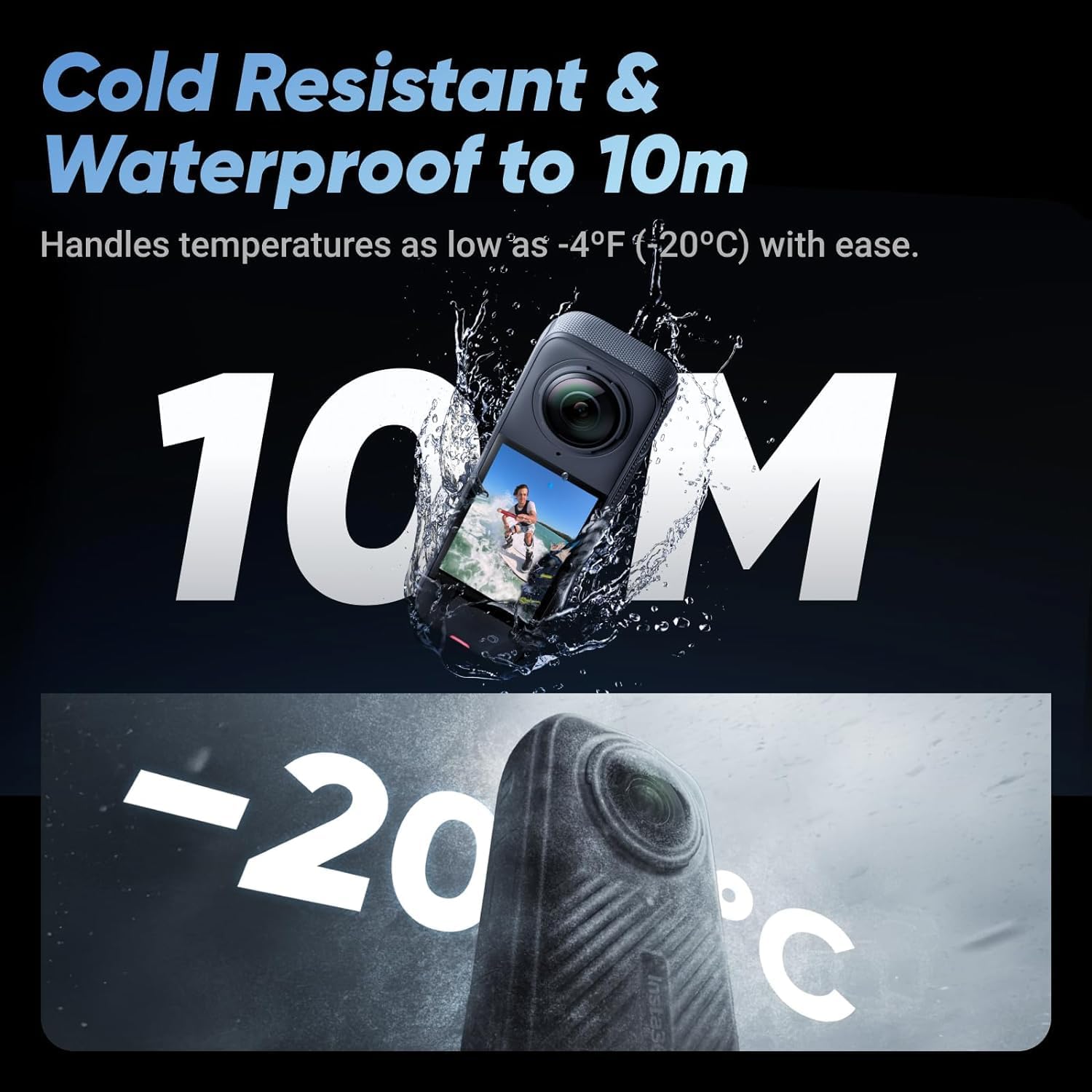 Insta360 X4 - Waterproof 8K 360 Action Helmet Camera with Extra Long 118" Drone Selfie Stick, 4K Wide-Angle Video, Invisible Selfie Stick Effect Lens Guards Sports, Content, Travel, Outdoor Creator