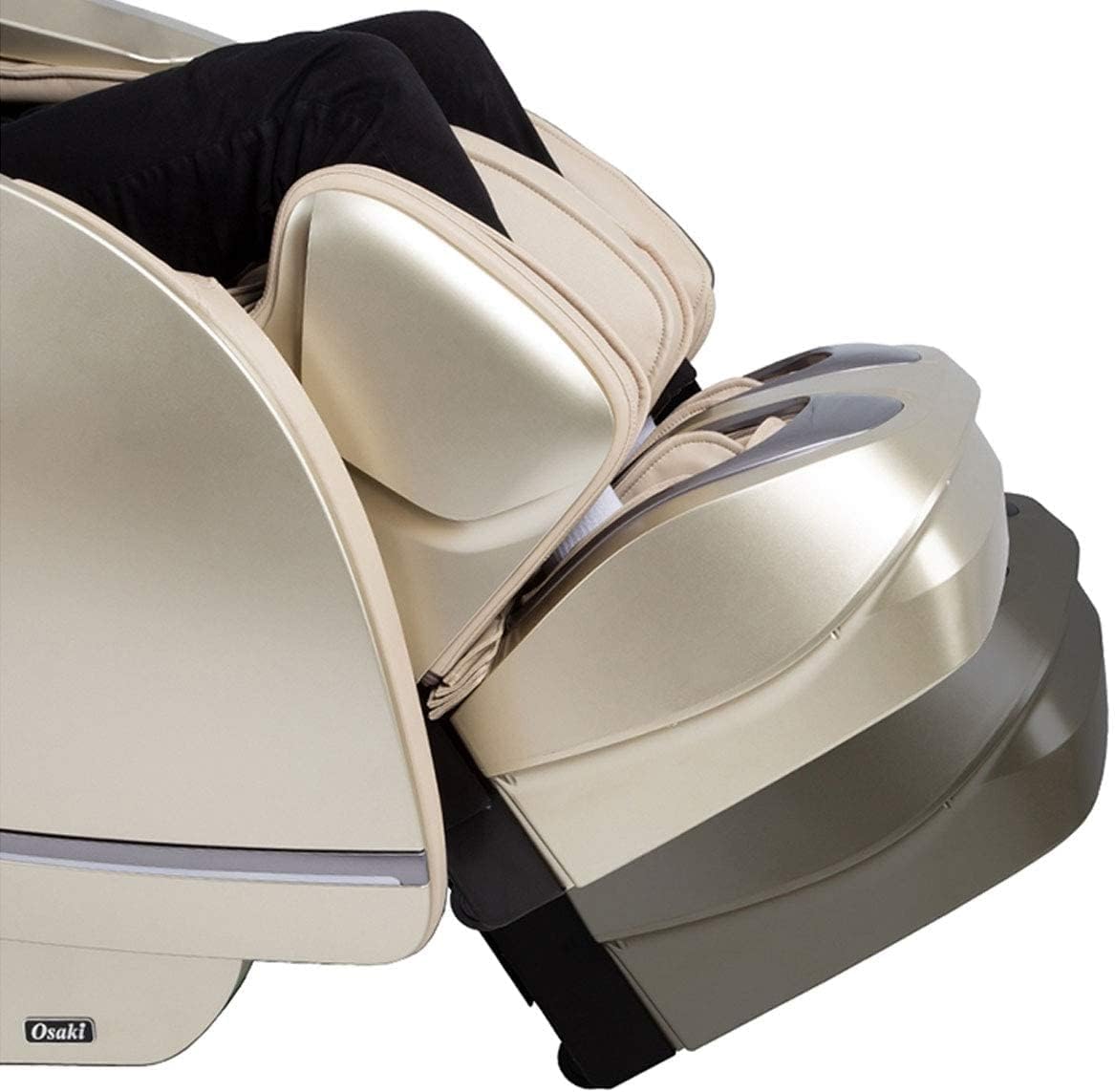Osaki OS-Pro First Class | Black & Beige | 3D L-Track Full Body Massage Chair | Zero Gravity | Full Air Compression | Lumbar Heating | Extending Foot Rest | Calf Kneading | Bluetooth | Space Saving