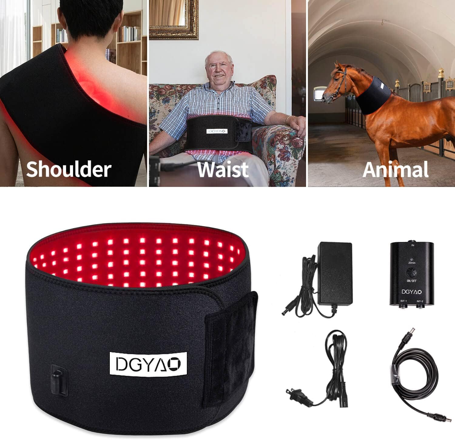 New Red Light & Infrared Light Therapy Belt for Back Pain Relief Flexible Wearable Wrap Deep Therapy with Auto Off Timer
