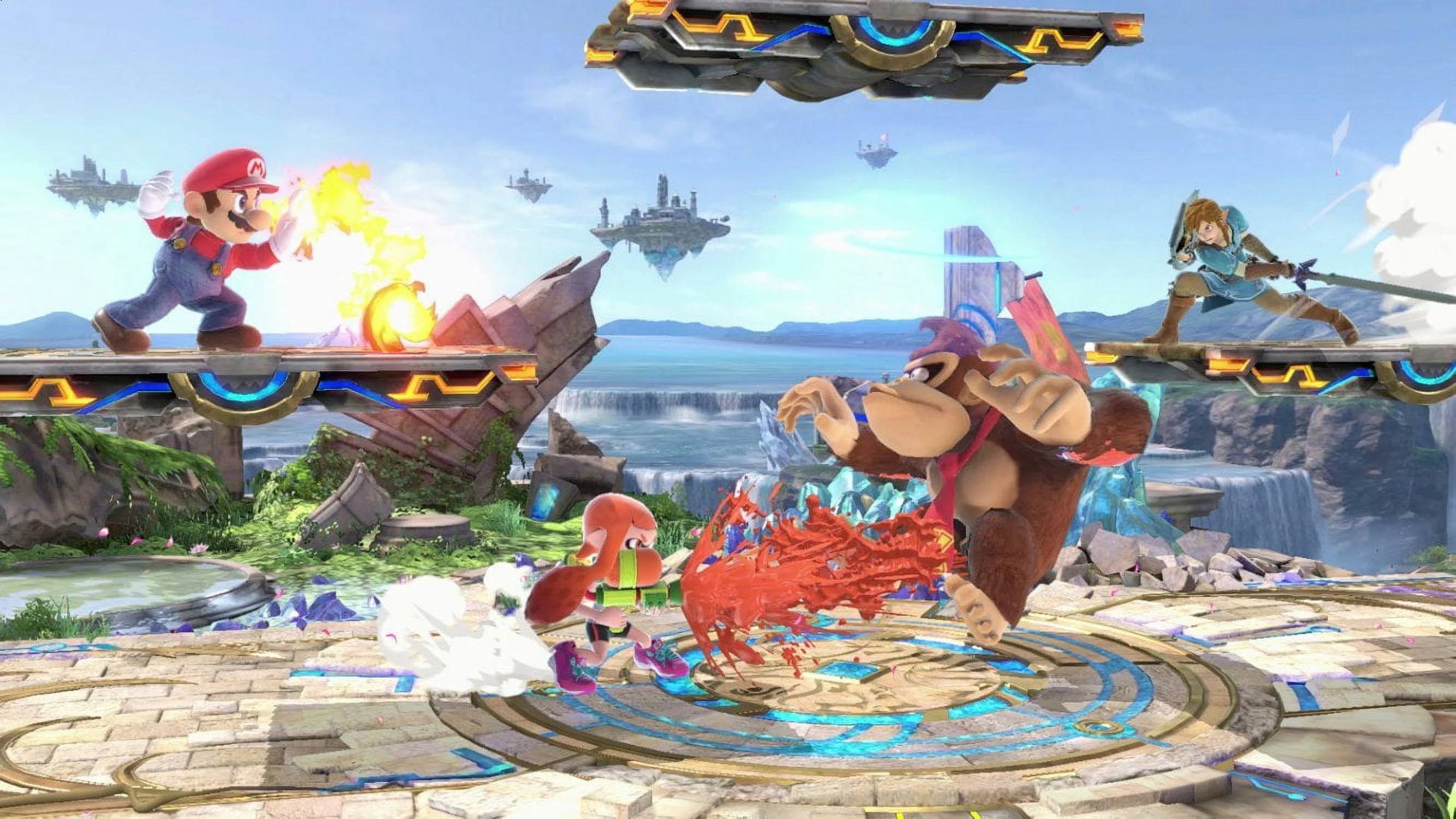 Nintendo Switch OLED Super Smash Bros. Ultimate Bundle: Gray Console, Super Smash Bros. & Membership with Triangle Strategy with Mytrix Wireless Pro Controller Sakura Pink and Accessories