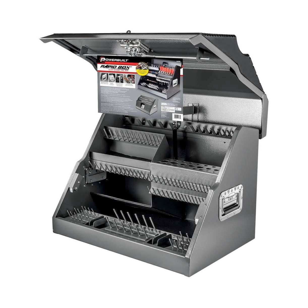 Powerbuilt 26 Inch Rapid Box Slant Front Toolbox with Tool Magnets