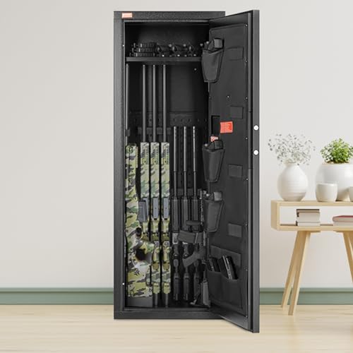 VEVOR Rifles Gun Safe, Rifle Safe with Lock & Digital Keypad, Quick Access Tall Gun Storage Cabinet with Removable Shelf, Rifle Cabinet for Home Rifle and Shotguns