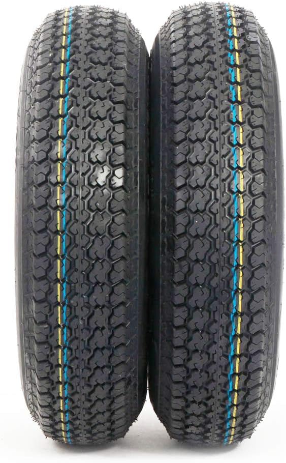 13" Trailer Wheel & Tire with Bias ST175/80D13 Tire Mounted (5x4.5 bolt circle) Black Spoke, Set of 2