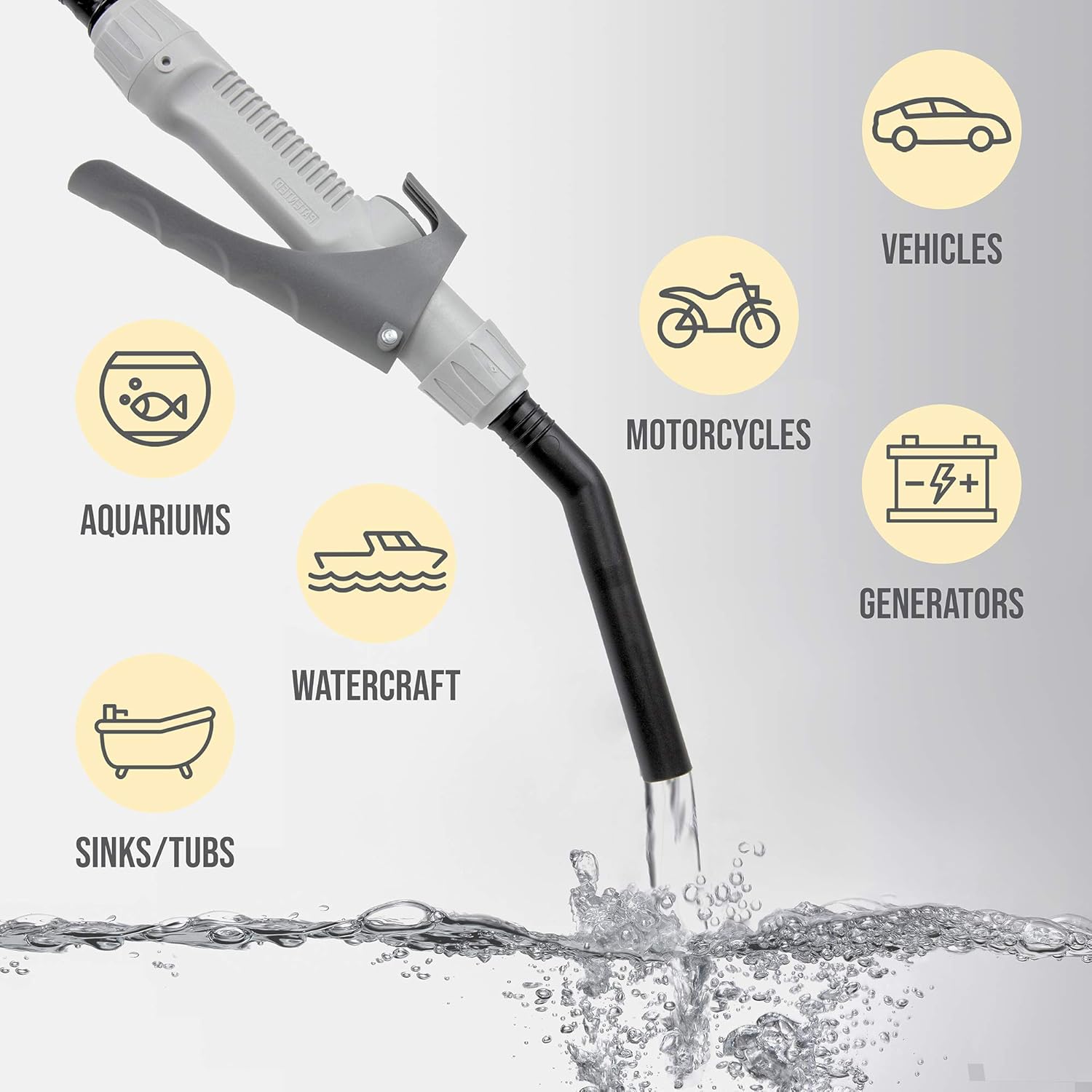 DEWAY Automatic Fuel Transfer Pump with Nozzle for Quick Flow Control & Stop, 3X More Powerful D Battery Powered, Extra Long Hose Fits All Size Cans, Portable Liquid Pump Transfers at 2.3 Gal/Minute Pack of 2