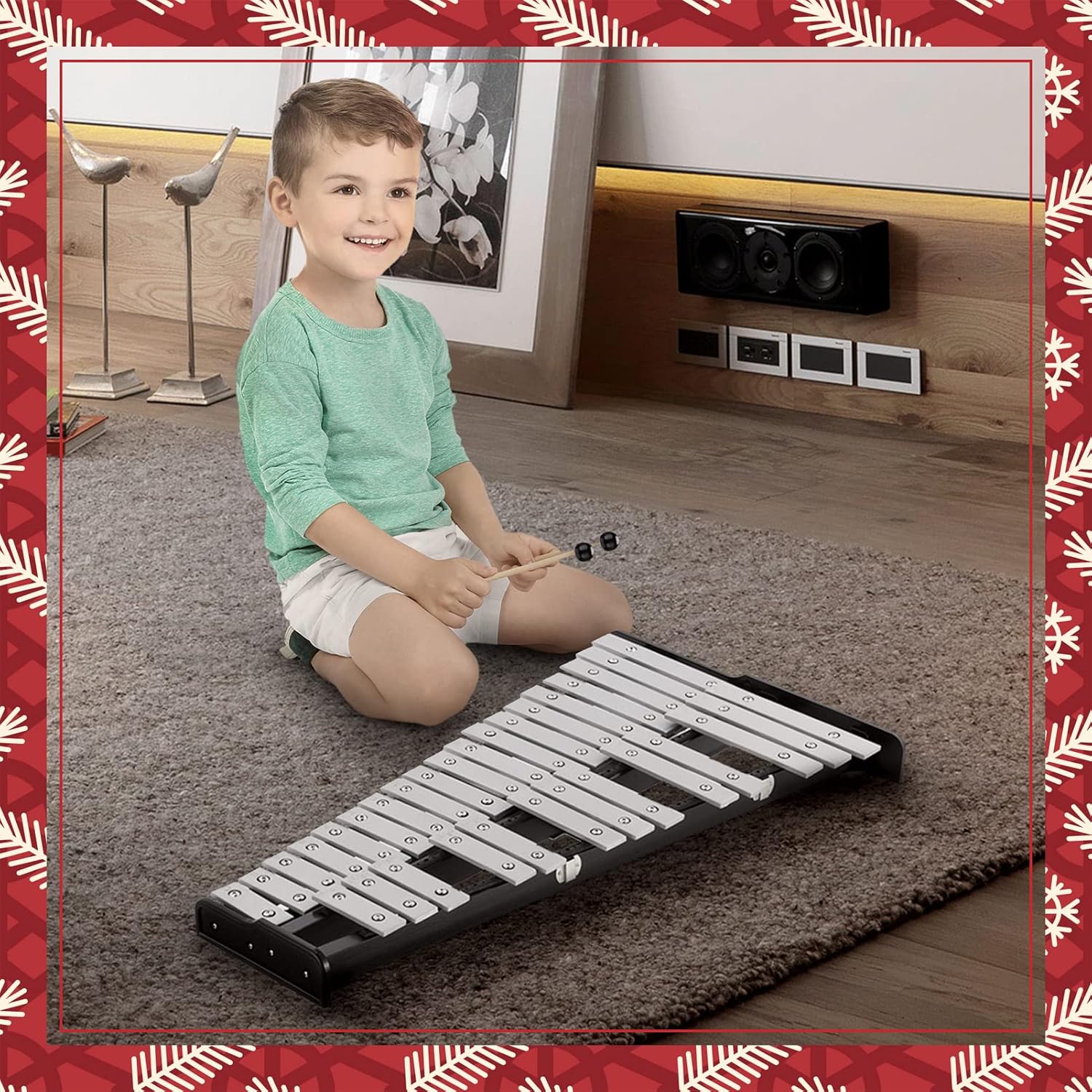 Eastar Advanced 32 Note Glockenspiel Xylophone Bell Kit Percussion Kit for Adult with 8 Inch Drum Practice Pad, Stand, Glockenspiel Stick, Drum Sticks and Carrying Bag