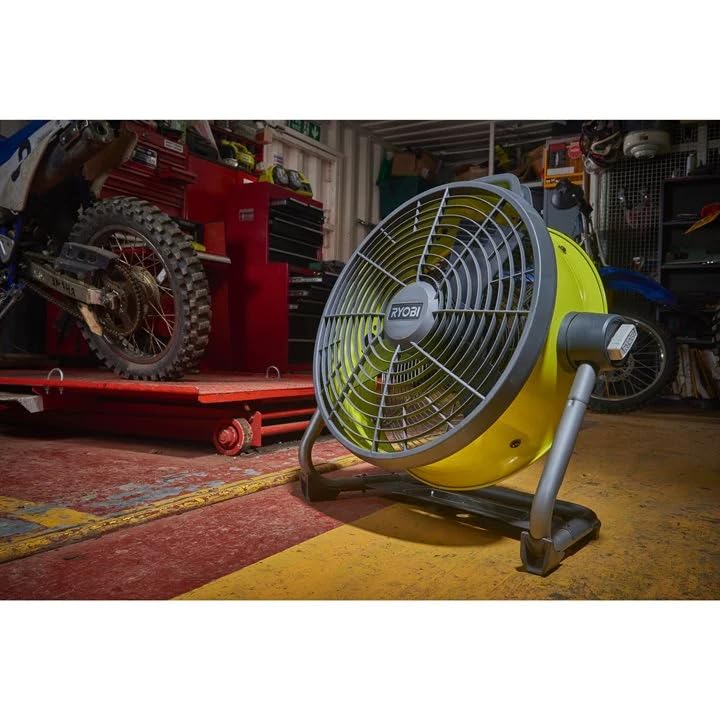 RYOBI R18F5-0 ONE+ Cordless Floor Fan (Bare Tool), 18 V, Green
