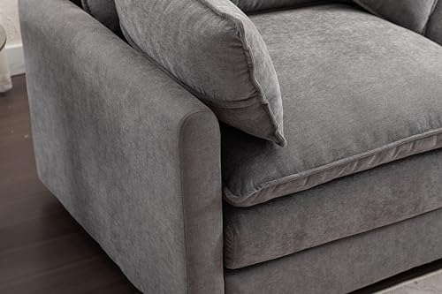 110.63" Modular Sectional Sofa, U Shaped Sofa Couch with Double Chaises 4 Pillows, High Supportive & Soft Sponges, Oversized Sleeper Sectionals Sofa Couch for Living Room, Apartment Beige