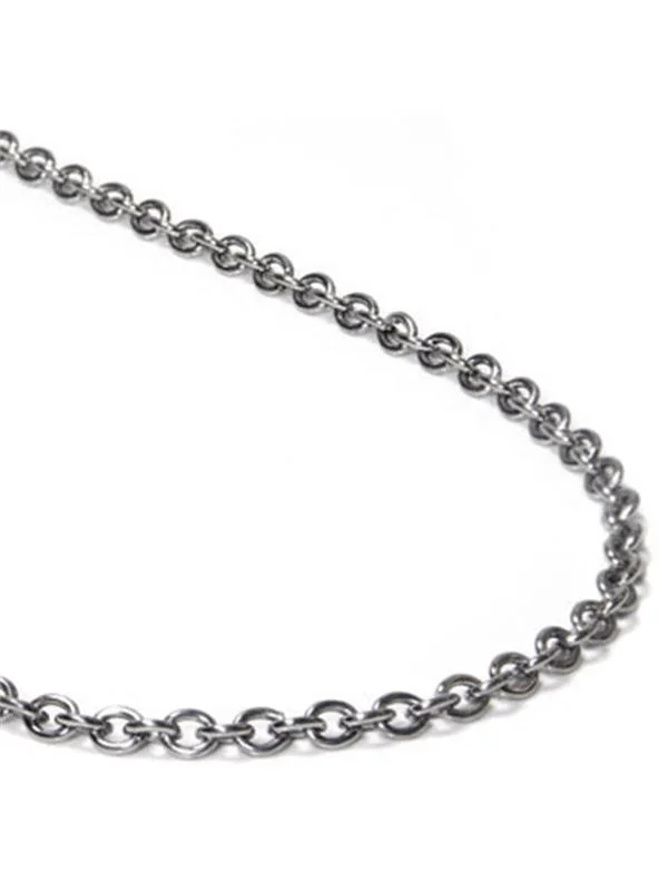 Titanium Kay Solid Titanium 3MM Rolo Link Matte Finish Gray Color Necklace Chain 26"